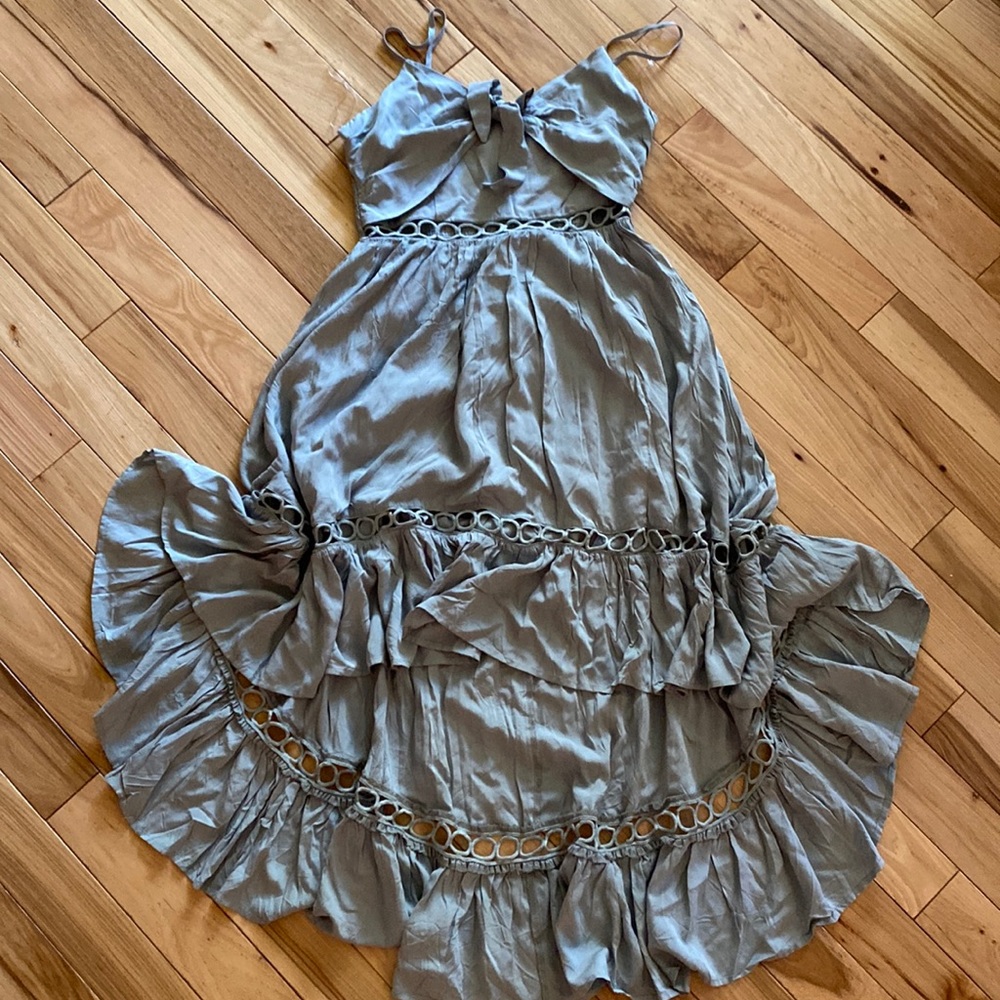 Flowy dusky blue dress